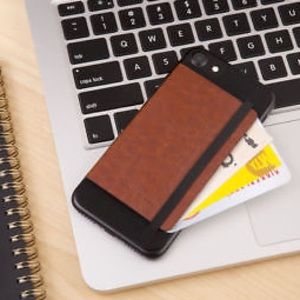 NEW Kikkerland Leather Fold-Out Card Slot Pocket